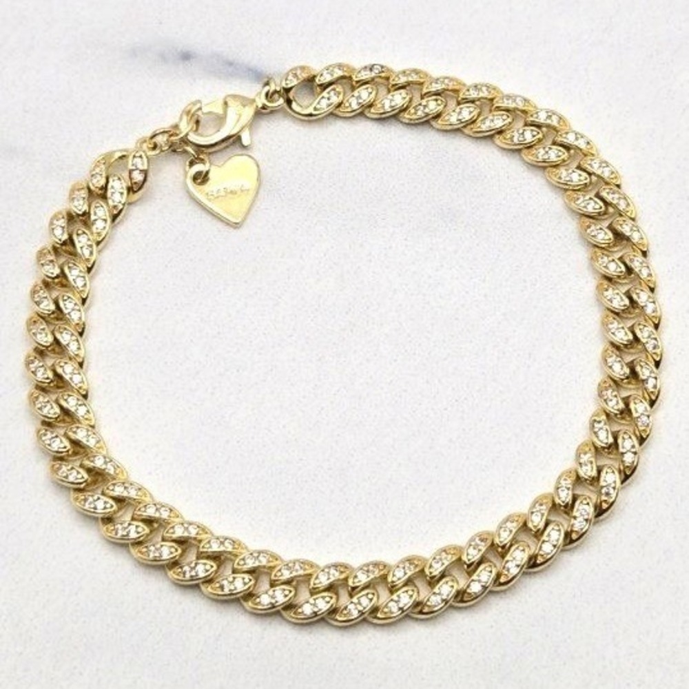 Samfa 14K Gold Plated Brilliant CZ 6mm Curb Chain Bracelet 6.25" / 0.5" Extender